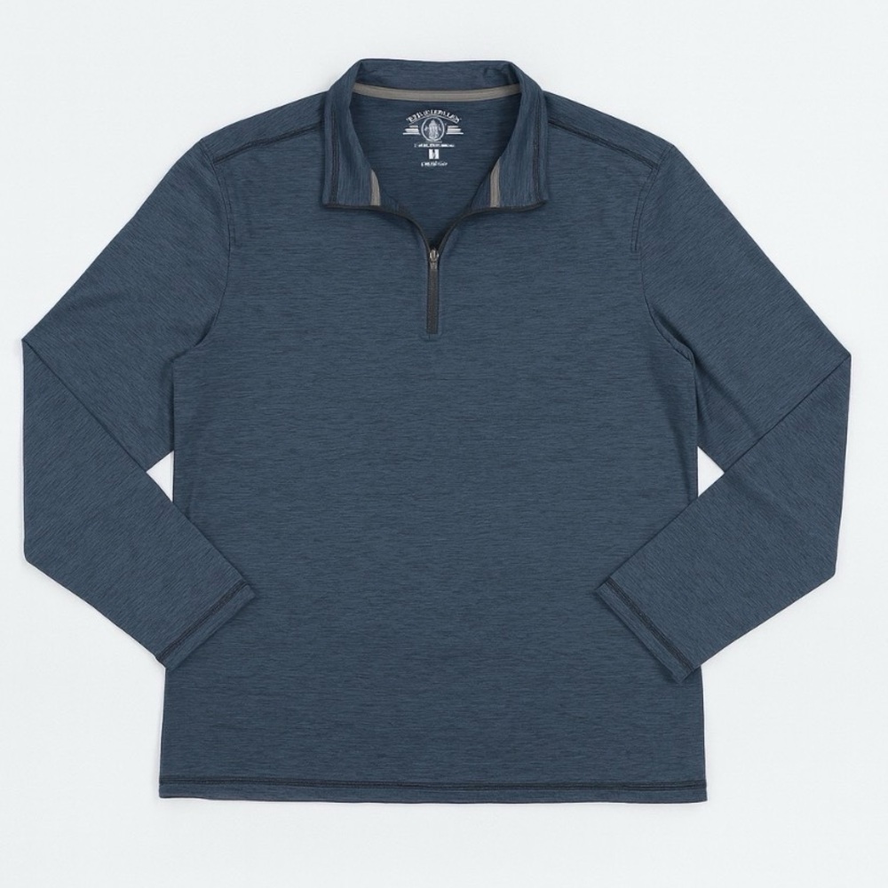 G.H. Bass & Co. Men's 1/4 Zip Pullover Sweater | Heathered Blue | Size Med | EUC